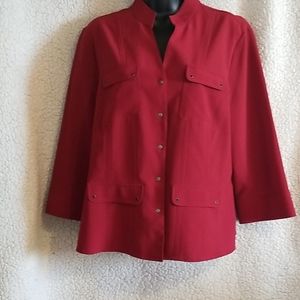 Red Snap Front Blouse